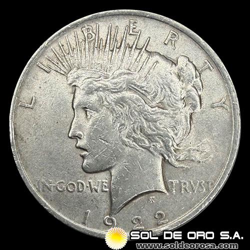 NA3 - ESTADOS UNIDOS DE AMERICA - PEACE DOLLAR, 1922 - MONEDA DE PLATA