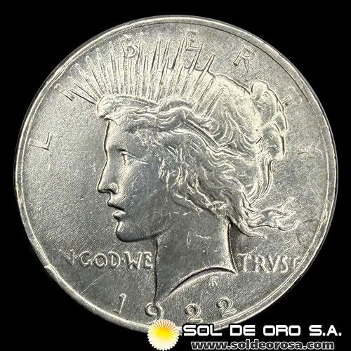 	NA3 - ESTADOS UNIDOS DE AMERICA - PEACE DOLLAR, 1922 - PHILADELPHIA - MONEDA DE PLATA