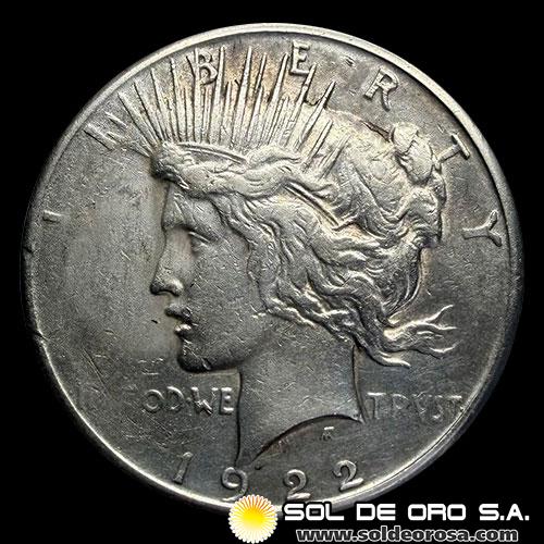 NA3 - ESTADOS UNIDOS DE AMERICA - 1 PEACE DOLLAR, 1922 - SAN FRANCISCO - MONEDA DE PLATA