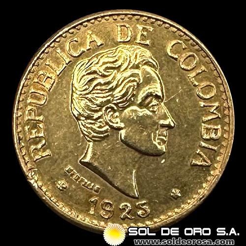 COLOMBIA - 5 PESOS, 1925 - SIMON BOLIVAR - MONEDA DE ORO