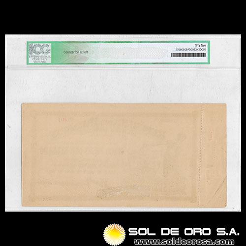 NUMIS - BONOS DEL PARAGUAY - 5 PESOS ORO SELLADO, 1925 - YERBA MATE - DIRECCION DEL TESORO