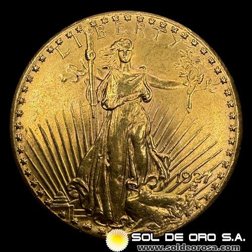 ESTADOS UNIDOS DE AMERICA - 20 DOLLARS, 1927 - DOUBLE EAGLE - MONEDA DE ORO