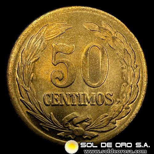 NUMIS - MONEDAS DEL PARAGUAY - 50 CENTIMOS, 1944 - MONEDA DE ALUMINIO Y BRONCE
