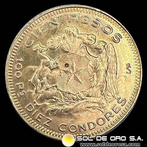 REPUBLICA DE CHILE - 100 PESOS - 1951 - MONEDA DE ORO