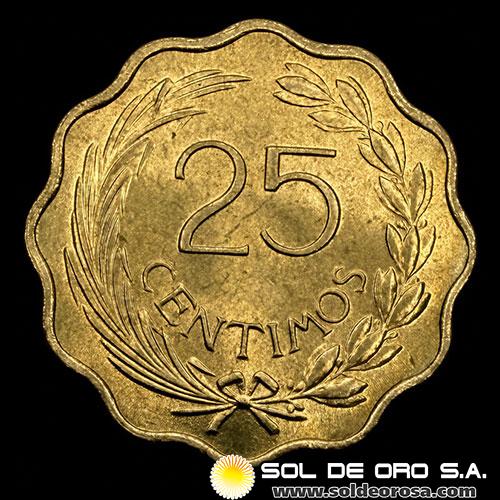 NUMIS - MONEDAS DEL PARAGUAY - 25 CENTIMOS, 1953 - MONEDA DE COBRE, NIQUEL Y ZINC