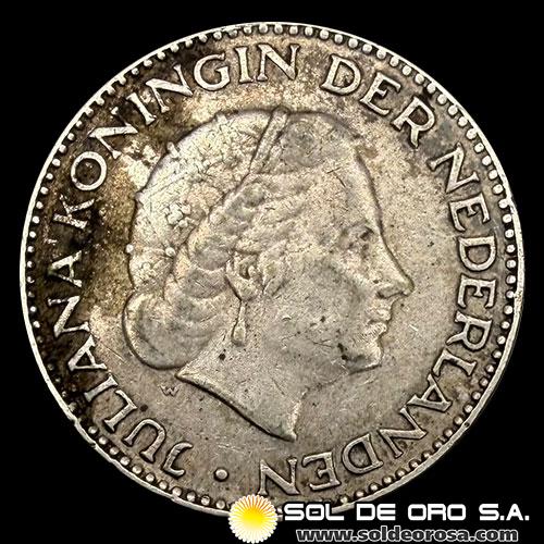 NA2 - HOLANDA - 1 GULDEN, 1954 - MONEDA DE PLATA