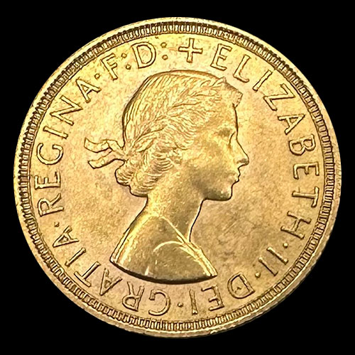 INGLATERRA - SOVEREIGN, LIBRA INGLESA (ELIZABETH II - SIN CORONA) - 1958 - MONEDA DE ORO