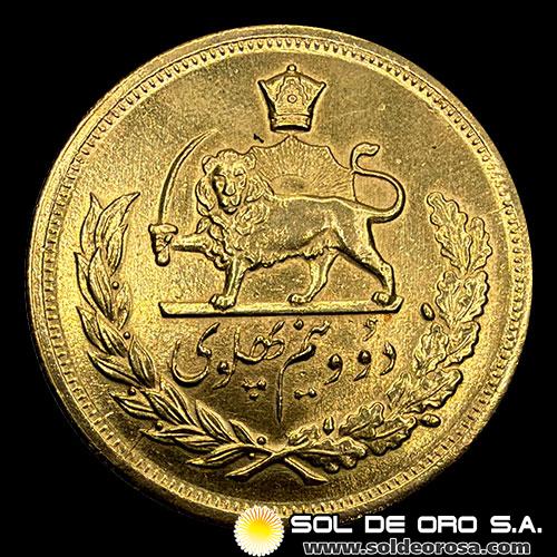 IRAN - 2 1/2 PAHLAVI, 1960 - MOHAMMAD REZA PAHLAVI - MONEDA DE ORO