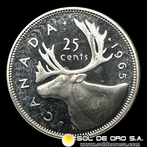 NA2 - CANADA - 25 CENTS, 1965 - ELIZABETH II - MONEDA DE PLATA