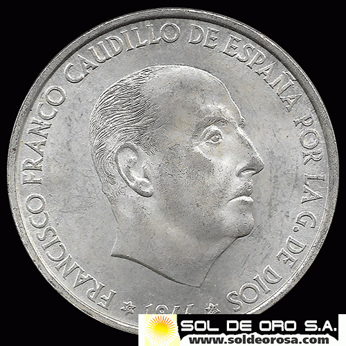 NA2 - ESPANHA - 100 PESETAS - 1966 - MONEDA DE PLATA