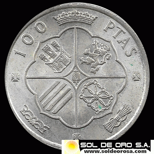 NA2 - ESPANHA - 100 PESETAS - 1966 - MONEDA DE PLATA