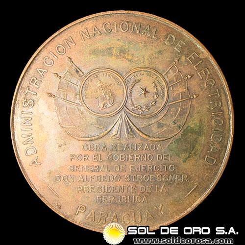 REPUBLICA DEL PARAGUAY - APROVECHAMIENTO HIDROELECTRICO DEL RIO ACARAY - 1968 - MEDALLA CONMEMORATIVA