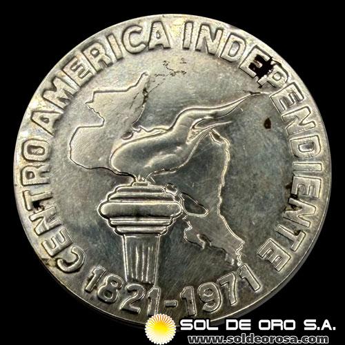GUATEMALA - 150 ANIVERSARIO DE LA INDEPENDENCIA - CENTRO AMERICA INDEPENDIENTE - MEDALLA CONMEMORATIVA DE PLATA 720