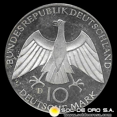   ALEMANIA - 10 MARK - 1972.f - Series: Munich Olympics - MONEDA DE PLATA
