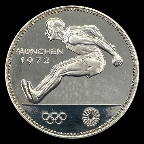 NUMIS - PARAGUAY - PM 67 - 150 GUARANIES, 1972  - Motivo: OLIMPIADAS MUNICH 1972 - SALTO LARGO (HIGH JUMPER) -  MONEDAS CONMEMORATIVAS DE PLATA