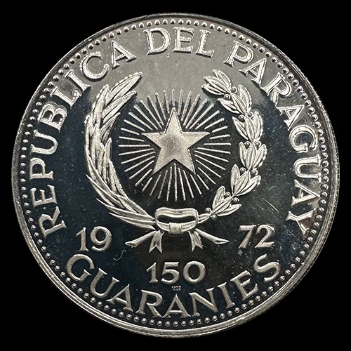 NUMIS - PARAGUAY - PM 68 - 150 GUARANIES, 1972  - Motivo: OLIMPIADAS MUNICH 1972 - CARRERA / RUNNER -  MONEDAS CONMEMORATIVAS DE PLATA