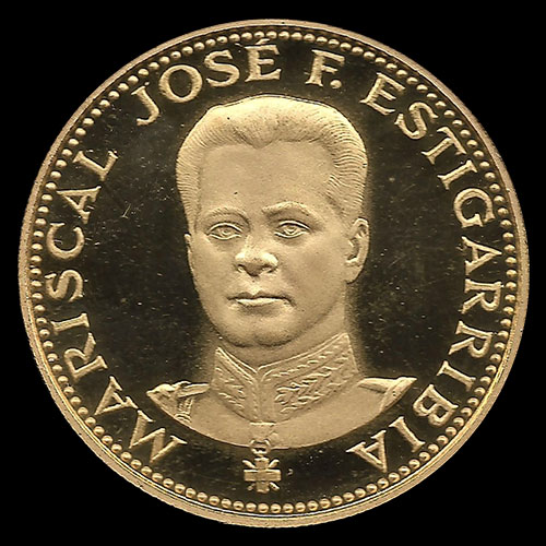72 - PARAGUAY - PM 103 - 1.500 GUARANIES, 1973 - Motivo: MARISCAL JOSE FELIX ESTIGARRIBIA - MONEDAS CONMEMORATIVAS DE ORO