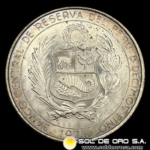 NA4 - REPUBLICA PERUANA - 200 SOLES DE ORO, 1974 - HEROES DE LA AVIACION - MONEDA DE PLATA