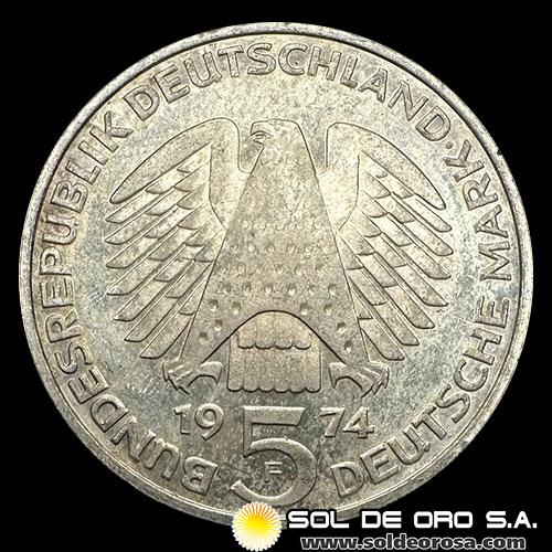 NA1 - ALEMANIA - 5 MARK - 1974 - Subject: 25th Anniversary - Constitutional Law - MONEDA DE PLATA