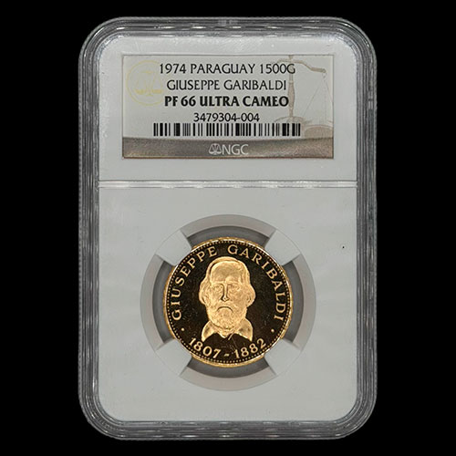STAL - PARAGUAY - PM 150 - 1.500 GUARANIES, 1974 - Motivo: GIUSEPPE GARIBALDI - MONEDAS CONMEMORATIVAS DE ORO