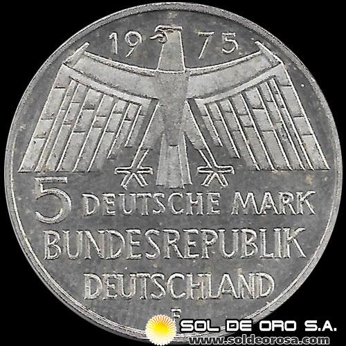 NA1 - ALEMANIA - 5 MARK - 1975 - Subject: European Monument Protection Year - MONEDA DE PLATA