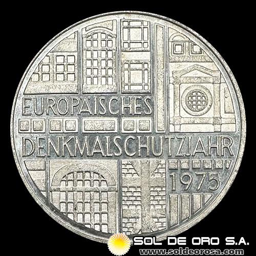 	NA1 - ALEMANIA - 5 MARK - 1975 - Subject: European Monument Protection Year - MONEDA DE PLATA