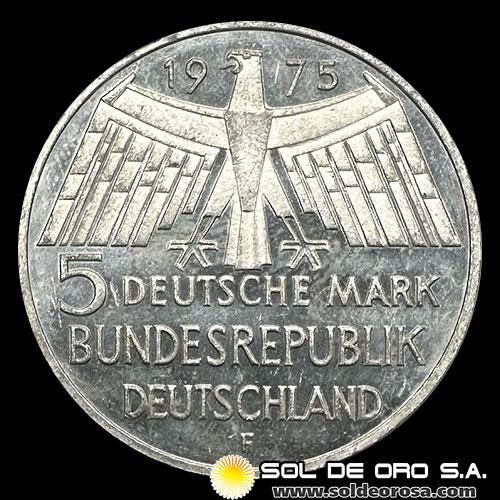 	NA1 - ALEMANIA - 5 MARK - 1975 - Subject: European Monument Protection Year - MONEDA DE PLATA