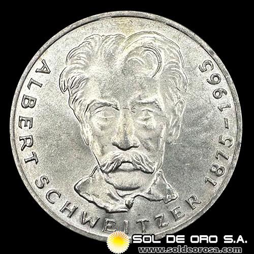 NA1 - ALEMANIA - 5 MARK - 1975 - Subject: Centenary - Birth of Albert Schweitzer - MONEDA DE PLATA