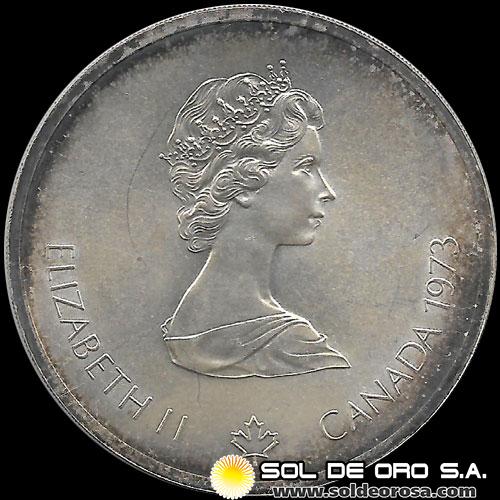 	53 - CANADA - OLIMPIADAS MONTREAL 1976 - 10 DOLLARS, 1973 - MONEDA DE PLATA 