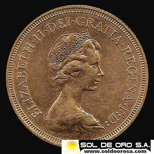 INGLATERRA - SOVEREIGN, LIBRA INGLESA (ELIZABETH II - CORONADA), 1978 - MONEDA DE ORO