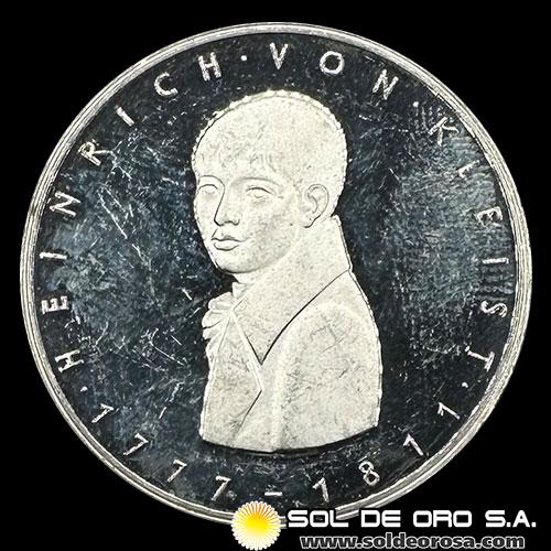NA1 - ALEMANIA - 5 MARK - 1977 - Subject: 200th Anniversary - Birth of Heinrich von Kleist - MONEDA DE PLATA