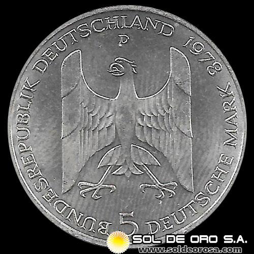NA1 - ALEMANIA - 5 MARK - 1978 - Subject: 100th Anniversary - Birth of Gustav Stresemann - MONEDA DE PLATA