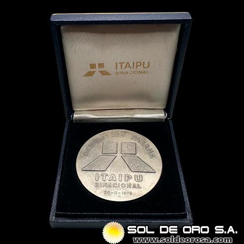 NUMIS - MEDALLAS DEL PARAGUAY - ITAIPU BINACIONAL - DESVIO RIO PARANA - 20 DE OCTUBRE DE 1978 - MEDALLA DE PLATA