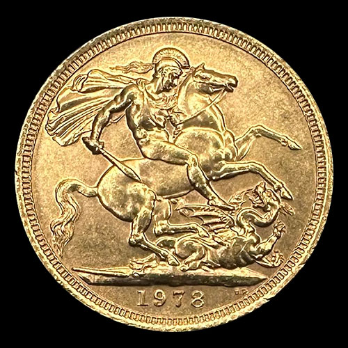INGLATERRA - SOVEREIGN, LIBRA INGLESA (ELIZABETH II - CORONADA) - 1978 - MONEDA DE ORO