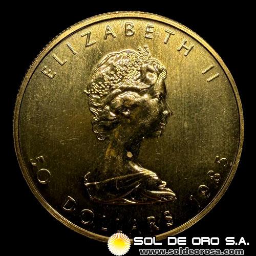 CANADA - 50 DOLLARS, 1985 - ELIZABETH II - MONEDA DE ORO