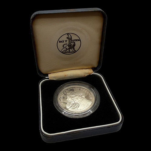 NUMIS - REPUBLICA DEL PARAGUAY - 10.000 GUARANIES, 1987 - CENTENARIO DEL PARTIDO COLORADO (1887-1987) - GENERAL BERNARDINO CABALLERO / GENERAL ALFREDO STROESSNER - MONEDA CONMEMORATIVA DE PLATA