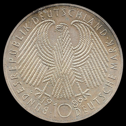 NA1 - ALEMANIA - 10 MARK - 1989.g - Subject: 40th Anniversary - Republic - MONEDA DE PLATA