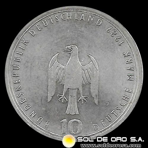 NA1 - ALEMANIA - 10 MARK - 1990.f - Subject: 800th Anniversary - Death of Kaiser Friedrich Barbarrosa - MONEDA DE PLATA