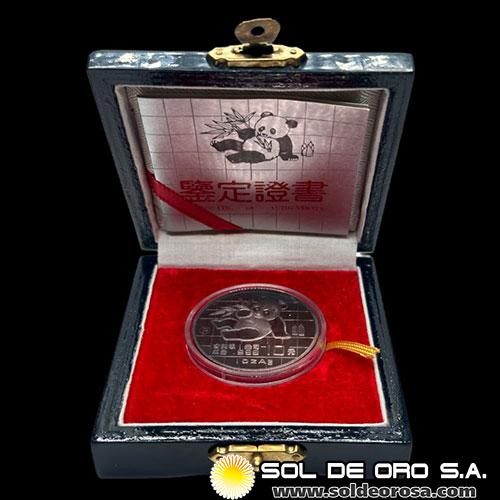 CHINA - 10 YUAN, 1989 - MONEDA DE PLATA