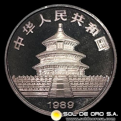 CHINA - 10 YUAN, 1989 - MONEDA DE PLATA