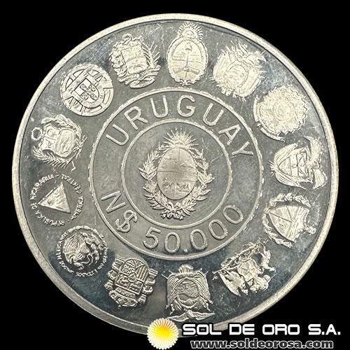 NA4 - URUGUAY - 50.000 PESOS, 1991 - MONEDA DE PLATA