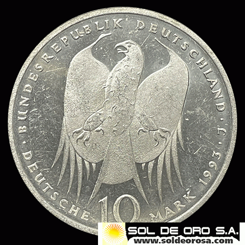 NA1 - ALEMANIA - 10 MARK - 1993.j - Subject: 150th birthday Robert Koch - MONEDA DE PLATA