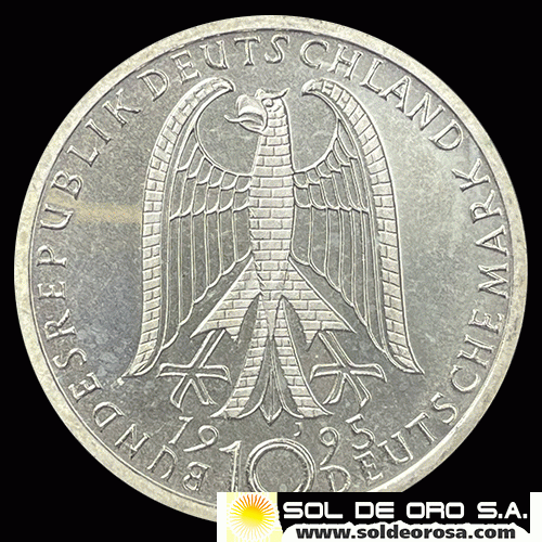 NA1 - ALEMANIA - GERMANY - FEDERAL REPUBLIC - 10 MARK / 10 MARCOS, 1995 - MONEDA DE PLATA