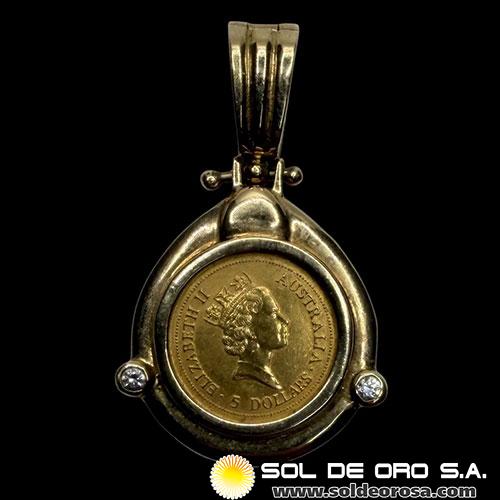 AUSTRALIA - 1/20 oz., 5 DOLLARS - 1997 - MONEDA DE ORO CON DIJE DE 18K