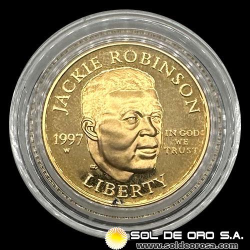 ESTADOS UNIDOS DE AMERICA - 5 DOLLARS, 1997 - JACKIE ROBINSON - MONEDA DE ORO