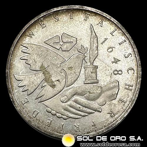 NA1 - ALEMANIA - 10 MARK - 1998.J - Subject: 350th Anniversary end of 30 Years War - Peace of Westphalia - MONEDA DE PLATA
