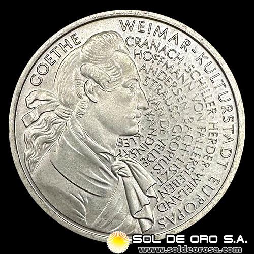 NA1 - ALEMANIA - 10 MARK - 1999.f- Subject: 250th Anniversary - Birth of J.W. von Goethe - MONEDA DE PLATA