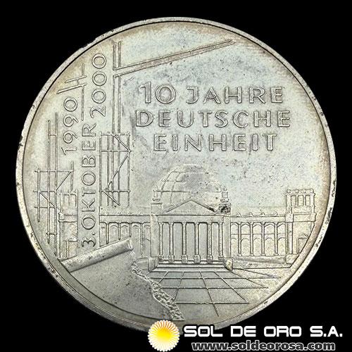 	NA1 - ALEMANIA - GERMANY - FEDERAL REPUBLIC - 10 MARK / 10 MARCOS, 2000 - MONEDA DE PLATA