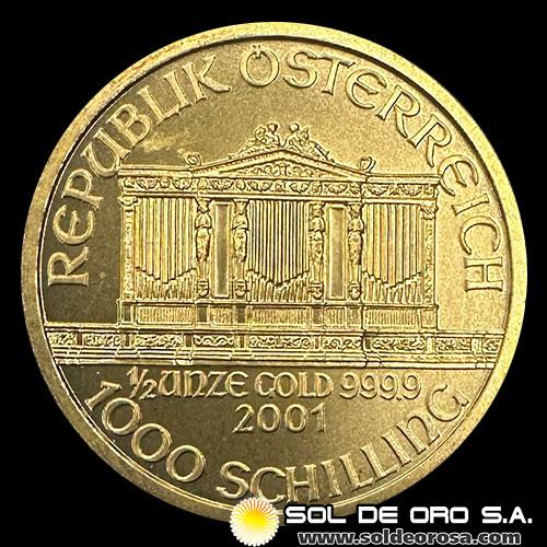 AUSTRIA - REPUBLIK OSTERREICH - 1.000 SCHILLING, 2001 - MONEDA DE ORO