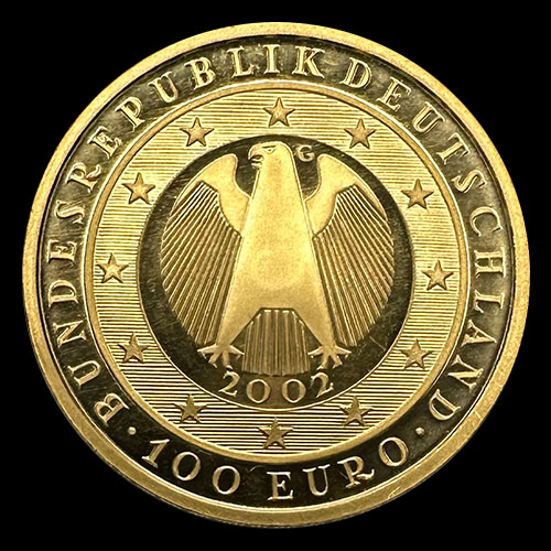 ALEMANIA - 100 EURO, 2002 - MONEDA DE ORO